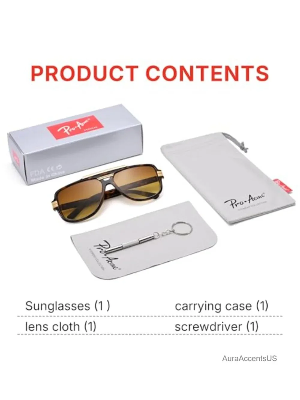 Oversized Aviator Sunglasses Retro Square UV400 Full-Frame Adult